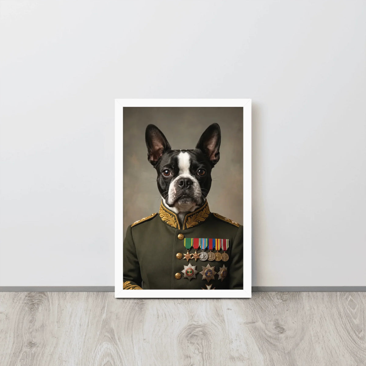Custom Field Marshal Pet Portrait | Framed Dog & Cat Art Framed Poster