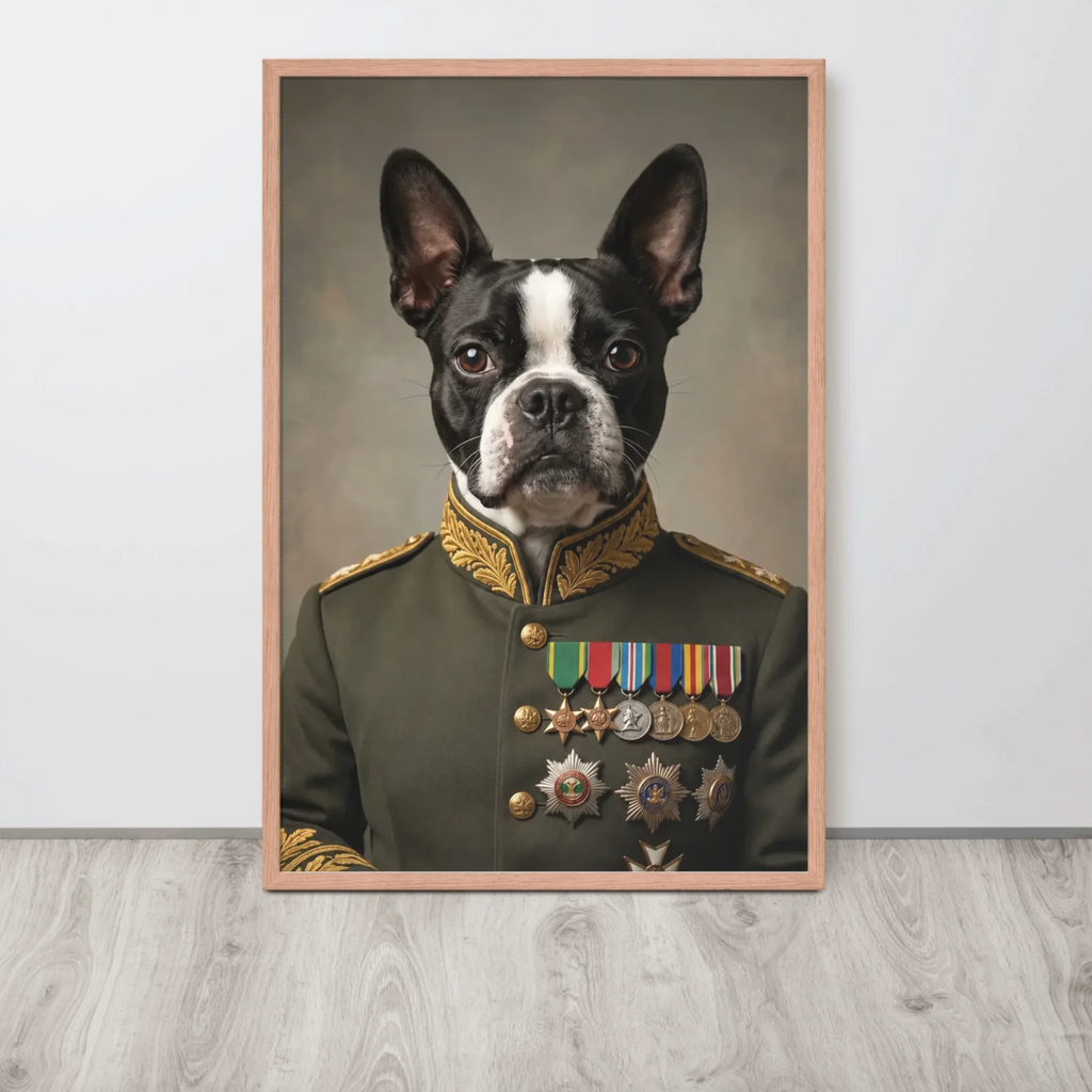 Custom Field Marshal Pet Portrait | Framed Dog & Cat Art Framed Poster