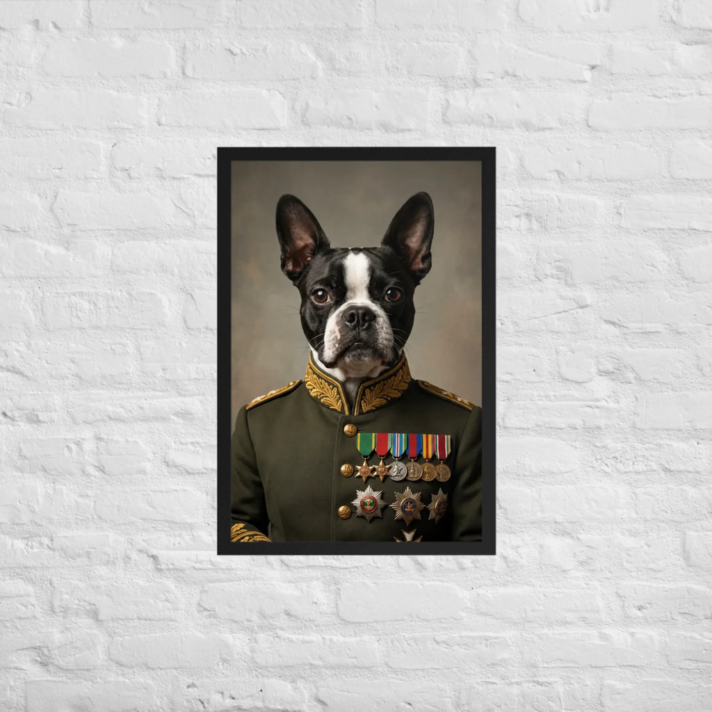 Custom Field Marshal Pet Portrait | Framed Dog & Cat Art Framed Poster