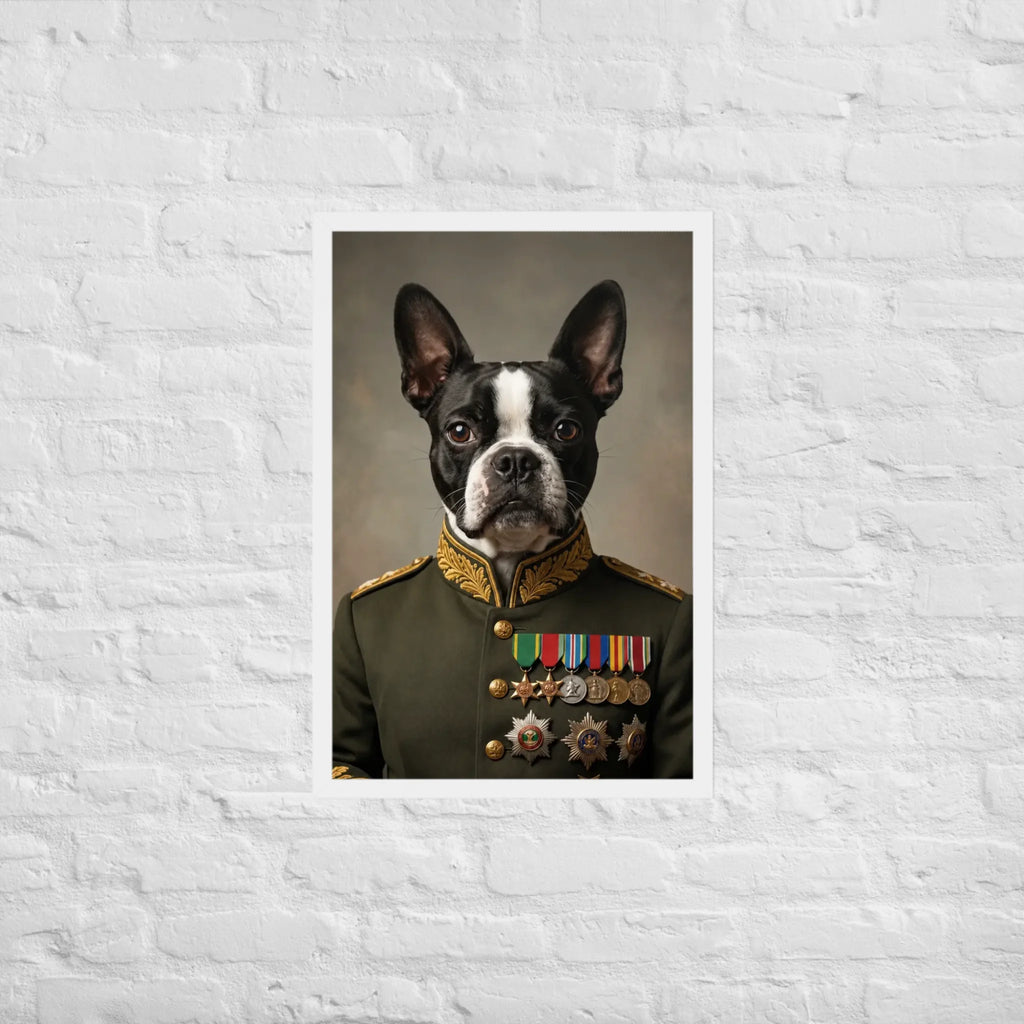 Custom Field Marshal Pet Portrait | Framed Dog & Cat Art Framed Poster