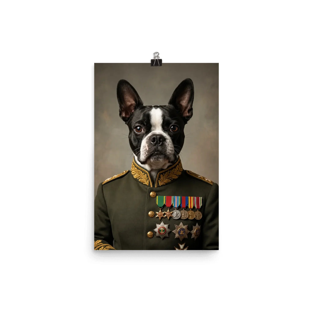 Custom Field Marshal Pet Portrait | Framed Dog & Cat Art Framed Poster