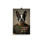 Custom Field Marshal Pet Portrait | Framed Dog & Cat Art Framed Poster