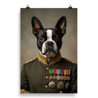 Custom Field Marshal Pet Portrait | Framed Dog & Cat Art Framed Poster