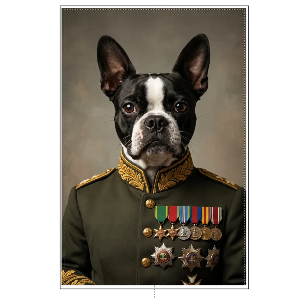 Custom Field Marshal Pet Portrait | Framed Dog & Cat Art Framed Poster