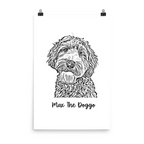 Custom Photo Dog,Cat Pencil Sketch Portrait  - Personalized Framed Poster
