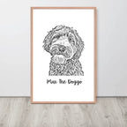 Custom Photo Dog,Cat Pencil Sketch Portrait  - Personalized Framed Poster