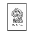 Custom Photo Dog,Cat Pencil Sketch Portrait  - Personalized Framed Poster