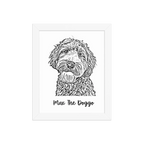 Custom Photo Dog,Cat Pencil Sketch Portrait  - Personalized Framed Poster
