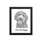 Custom Photo Dog,Cat Pencil Sketch Portrait  - Personalized Framed Poster