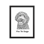 Custom Photo Dog,Cat Pencil Sketch Portrait  - Personalized Framed Poster
