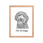 Custom Photo Dog,Cat Pencil Sketch Portrait  - Personalized Framed Poster