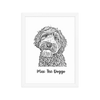 Custom Photo Dog,Cat Pencil Sketch Portrait  - Personalized Framed Poster
