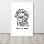 Custom Photo Dog,Cat Pencil Sketch Portrait  - Personalized Framed Poster