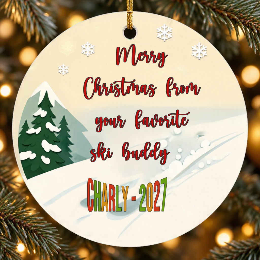 Personalized Pet Christmas Ornament – Double-Sided Ceramic Keepsake