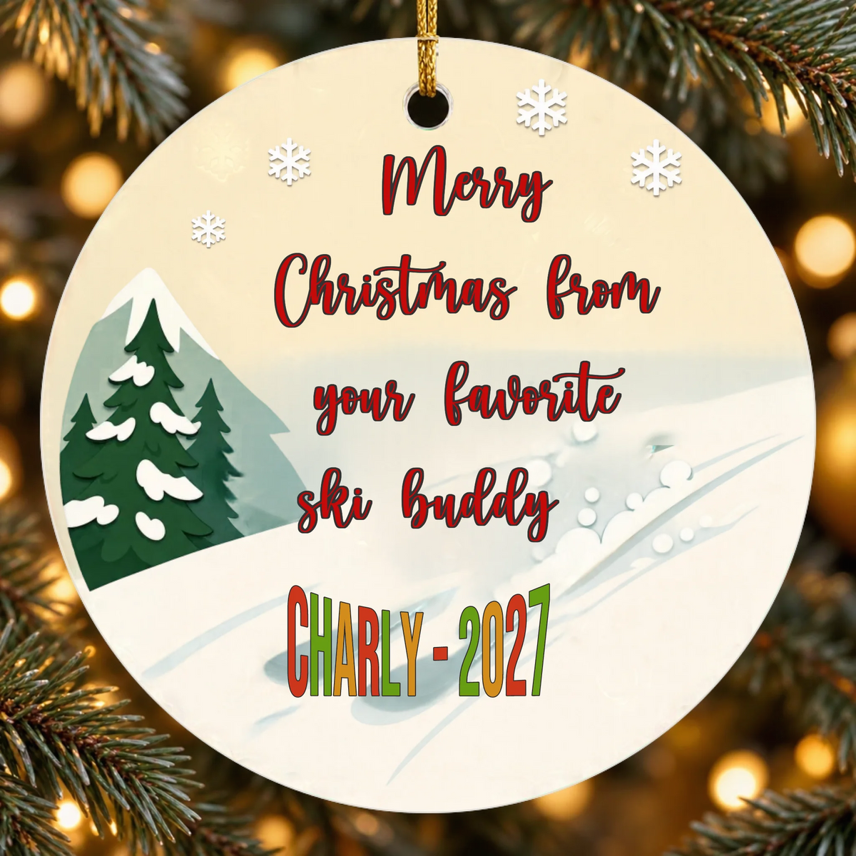Personalized Pet Christmas Ornament – Double-Sided Ceramic Keepsake