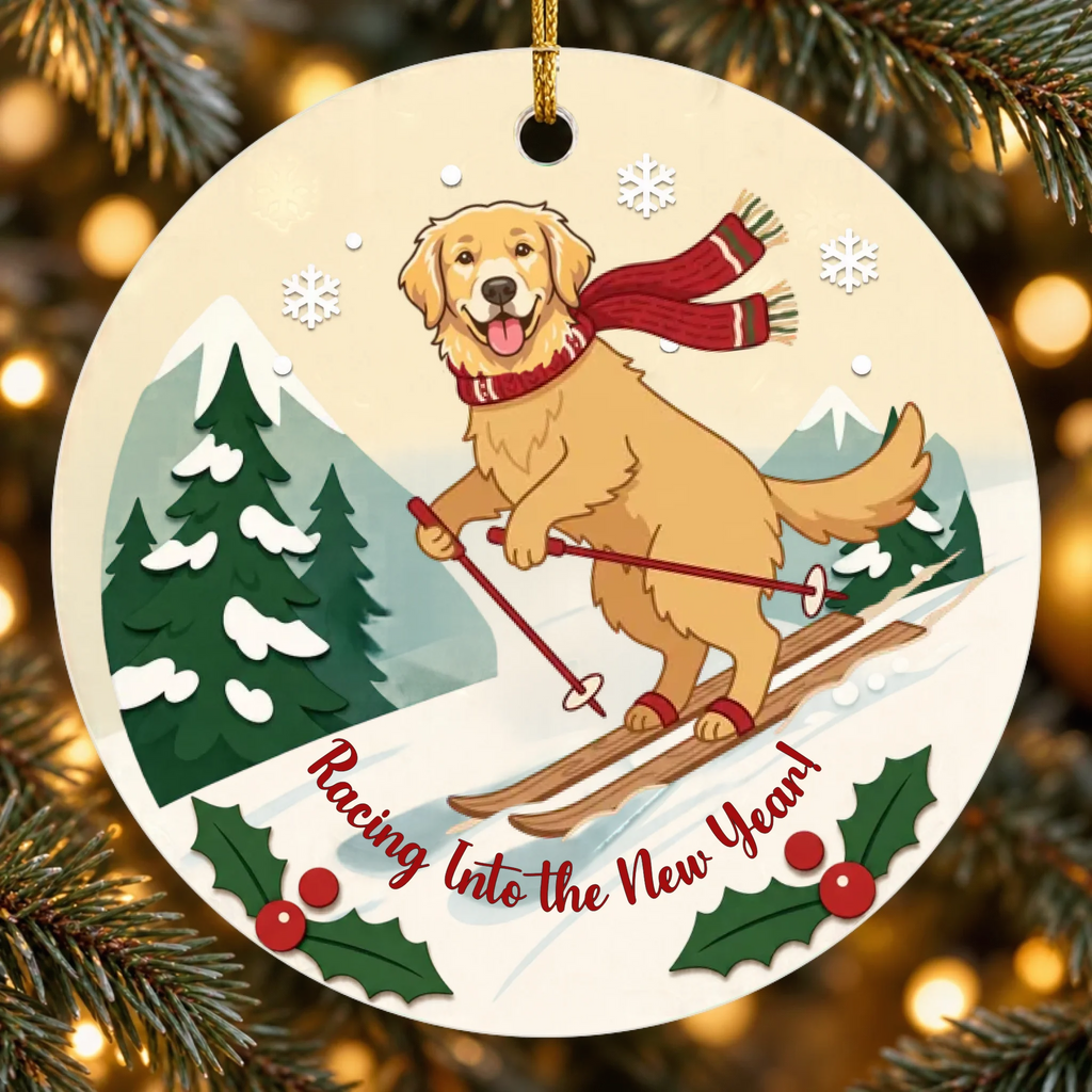 Personalized Pet Christmas Ornament – Double-Sided Ceramic Keepsake