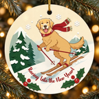 Personalized Pet Christmas Ornament – Double-Sided Ceramic Keepsake