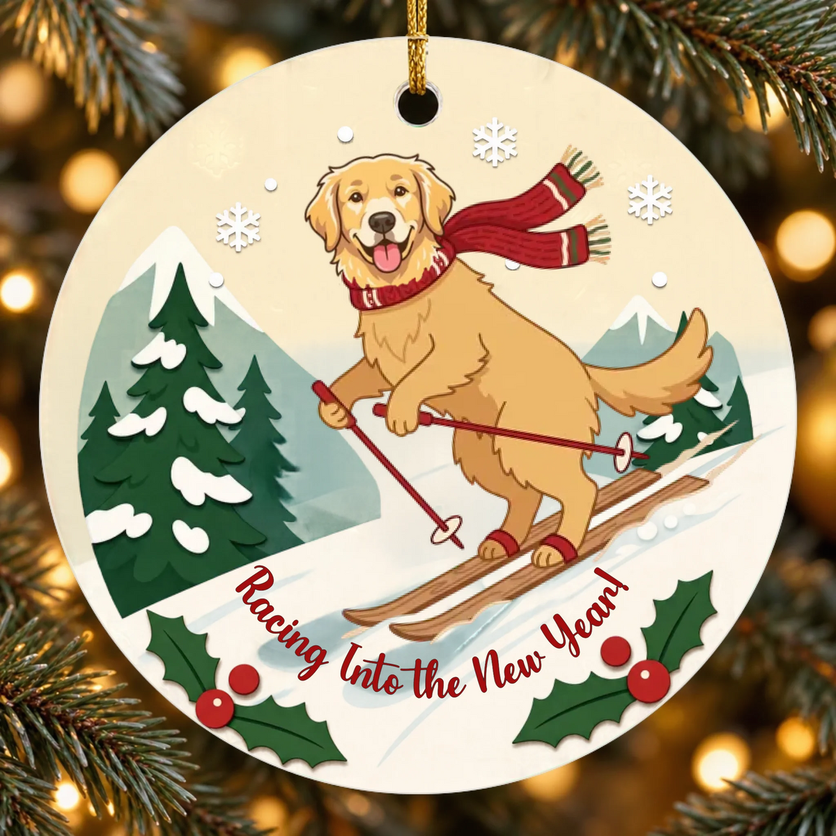 Personalized Pet Christmas Ornament – Double-Sided Ceramic Keepsake