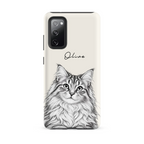Custom Pencil Sketch Pet Portrait  – Personalized Phone Tough Case for Samsung