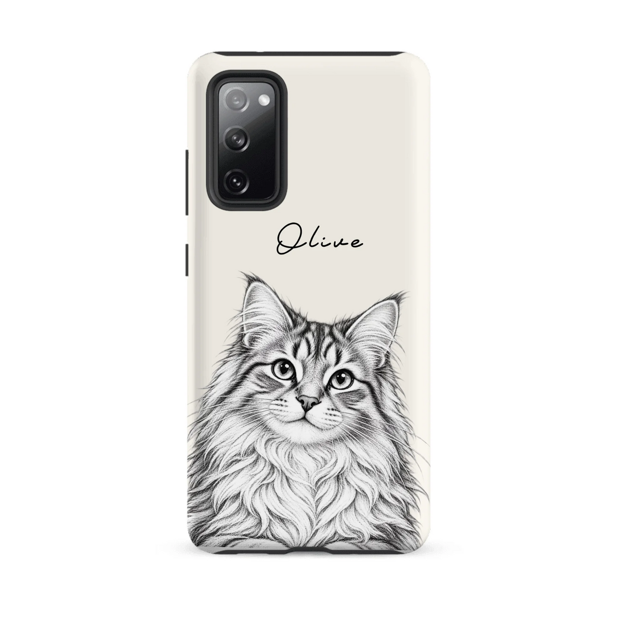 Custom Pencil Sketch Pet Portrait  – Personalized Phone Tough Case for Samsung