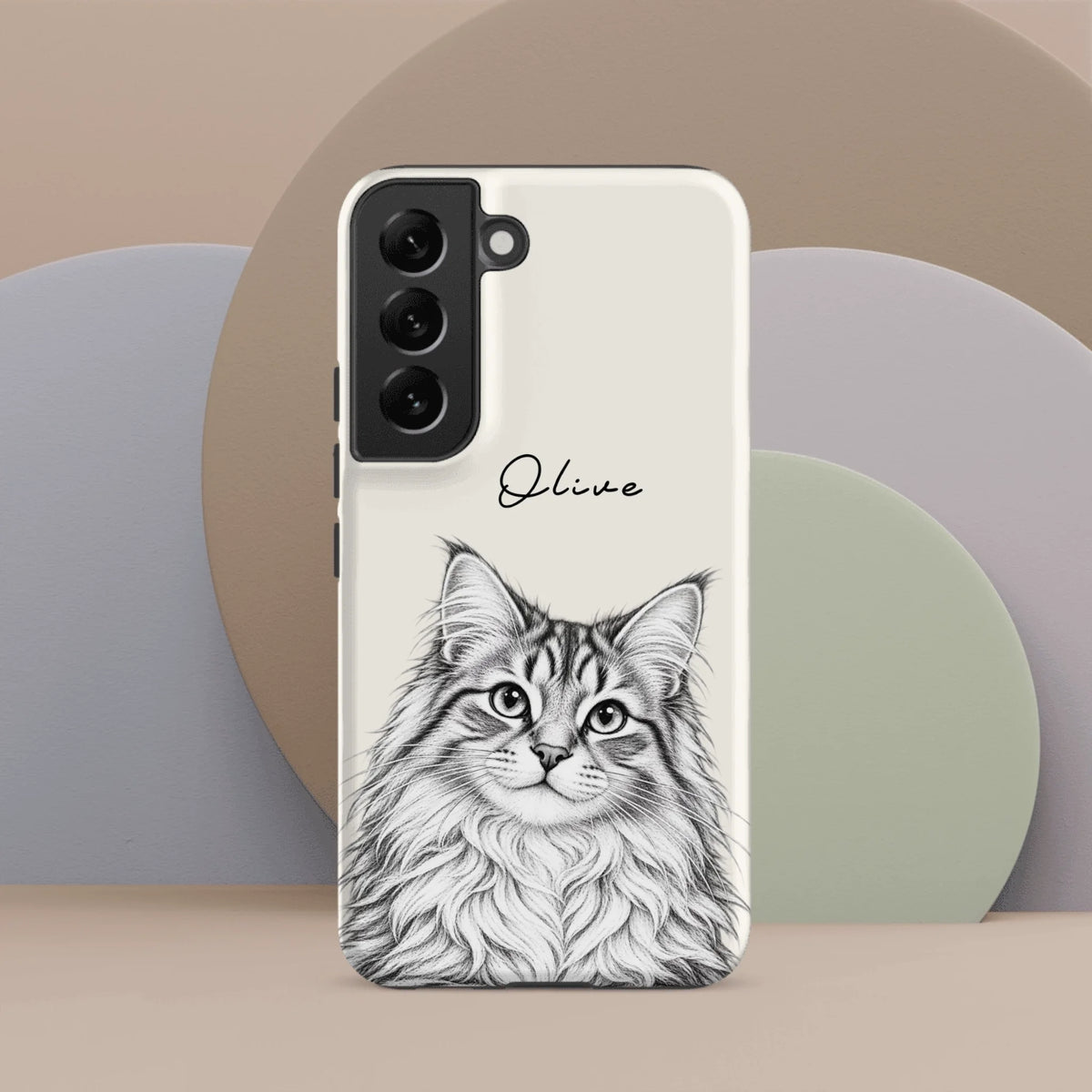 Custom Pencil Sketch Pet Portrait  – Personalized Phone Tough Case for Samsung