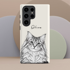 Custom Pencil Sketch Pet Portrait  – Personalized Phone Tough Case for Samsung