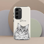 Custom Pencil Sketch Pet Portrait  – Personalized Phone Tough Case for Samsung