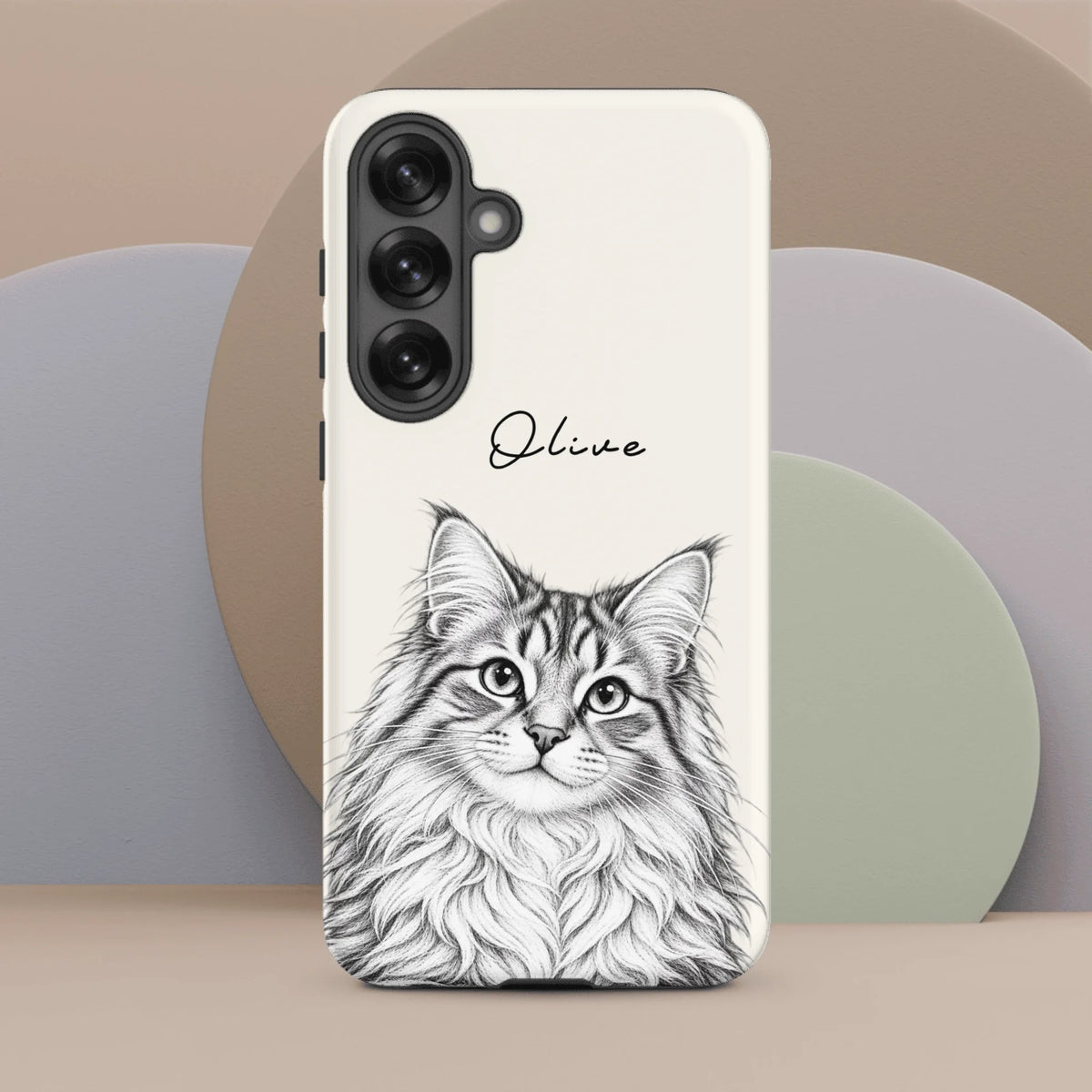 Custom Pencil Sketch Pet Portrait  – Personalized Phone Tough Case for Samsung