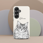 Custom Pencil Sketch Pet Portrait  – Personalized Phone Tough Case for Samsung
