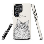 Custom Pencil Sketch Pet Portrait  – Personalized Phone Tough Case for Samsung