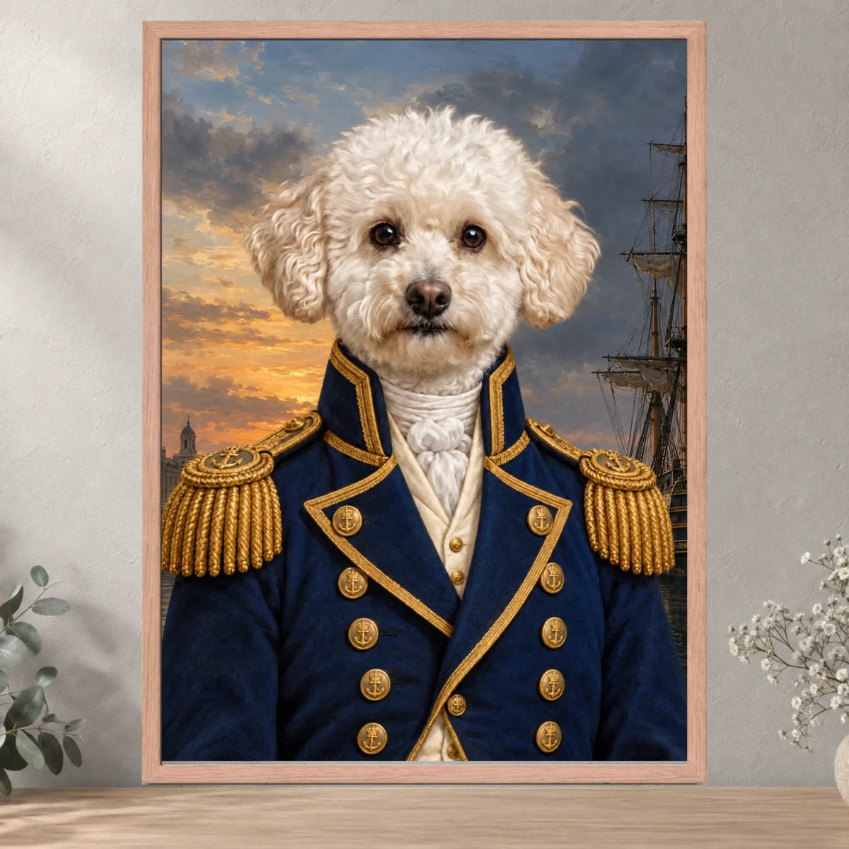 The Admiral — Red Oak — square wall — all sizes