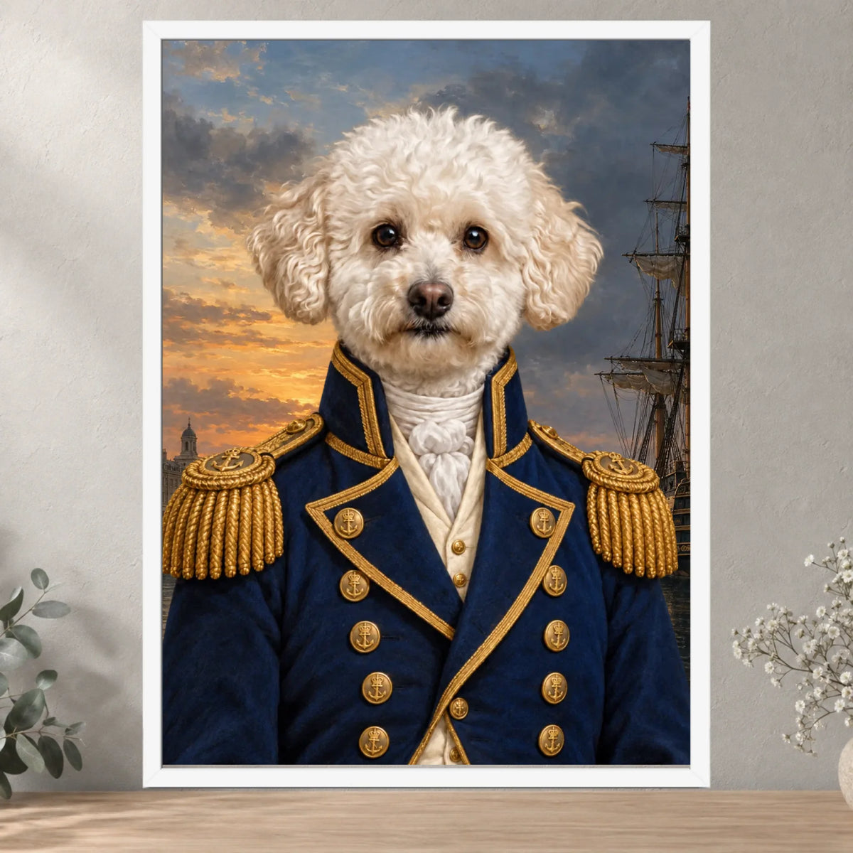 The Admiral — White — square wall — all sizes