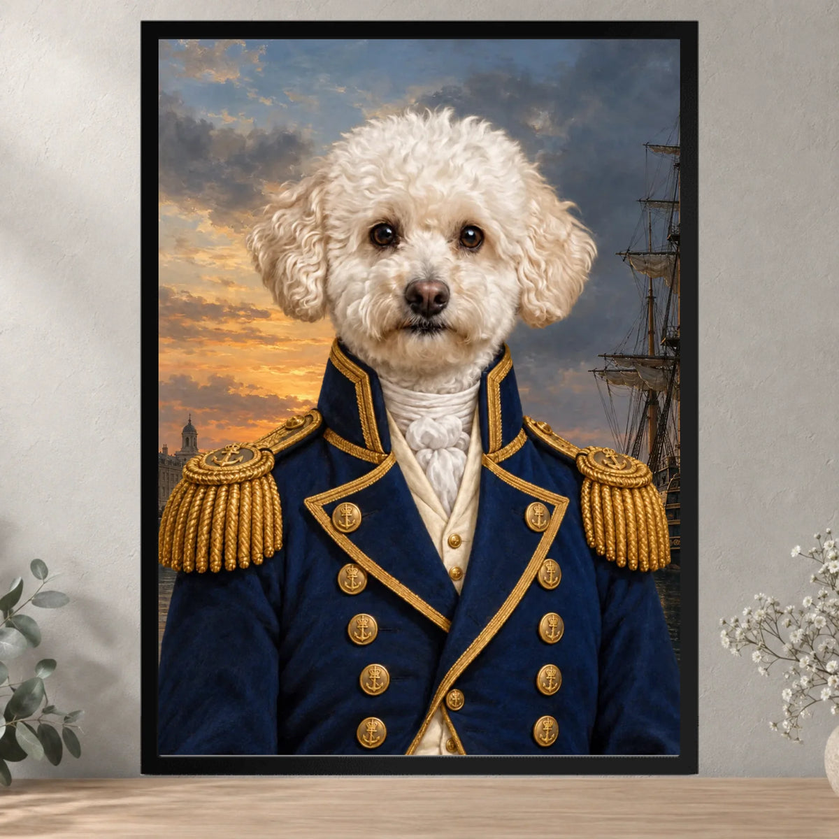 The Admiral — Black — square wall — all sizes