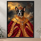 The King custom pet portrait — Black framed poster