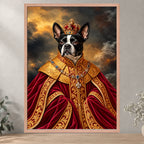 The King custom pet portrait — Red Oak framed poster