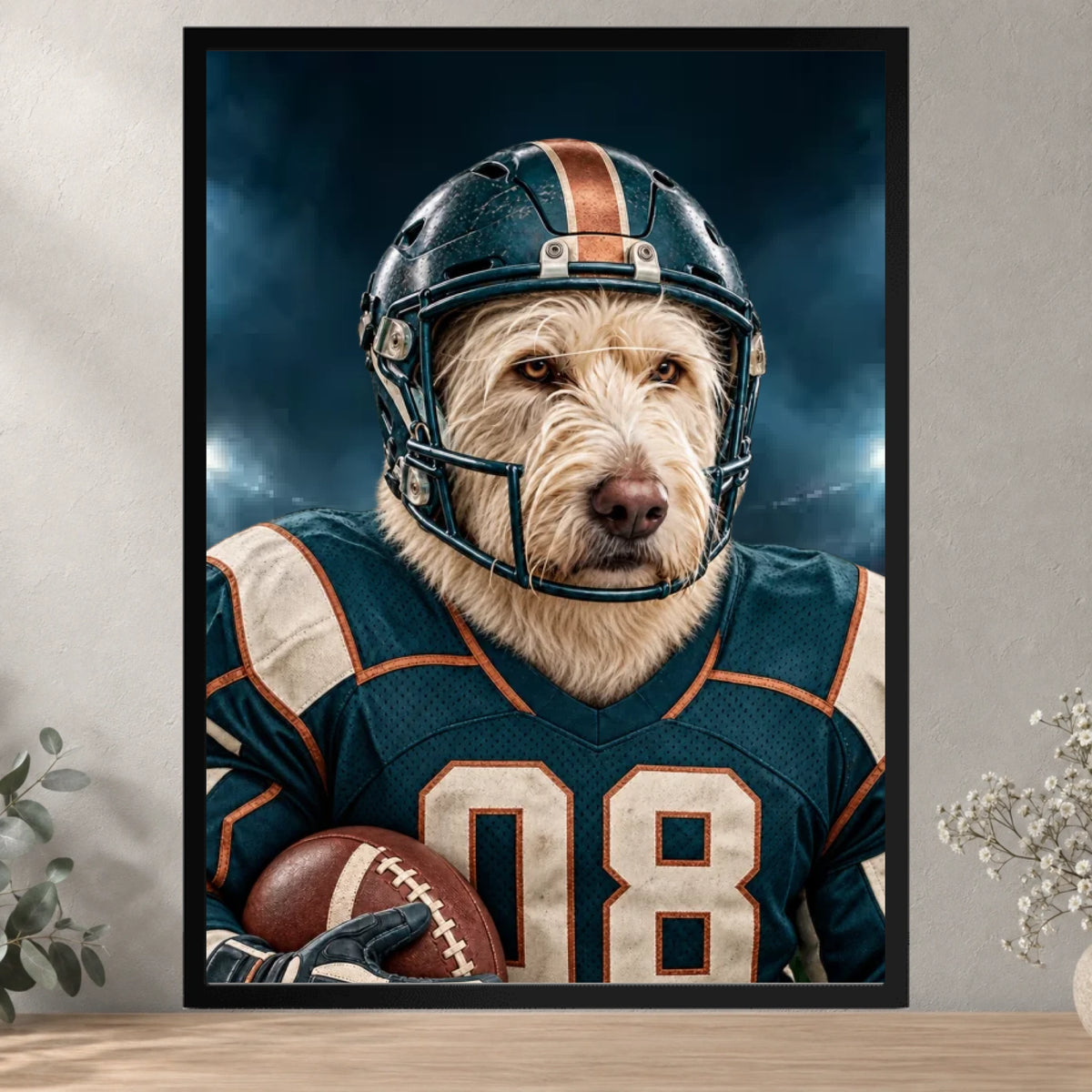 The Football Player — Black Framed Poster