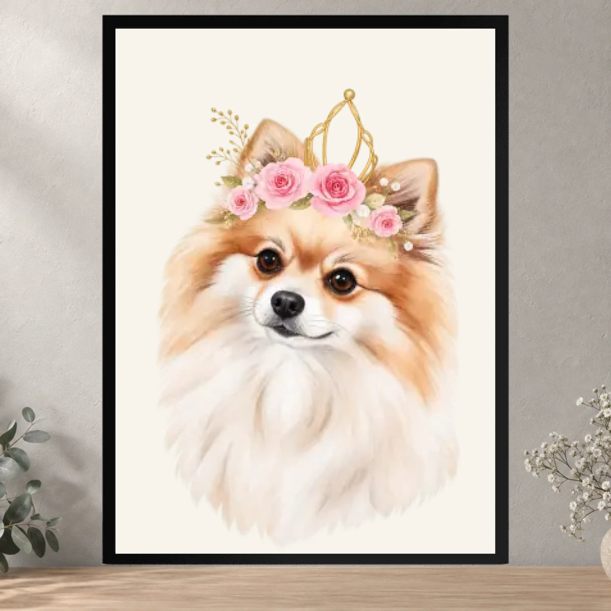 Pomeranian Girl — Black — all sizes