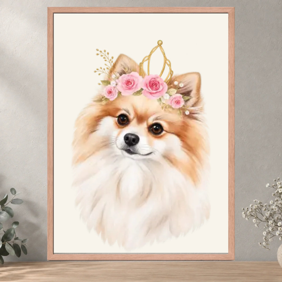 Pomeranian Girl — Red Oak — all sizes