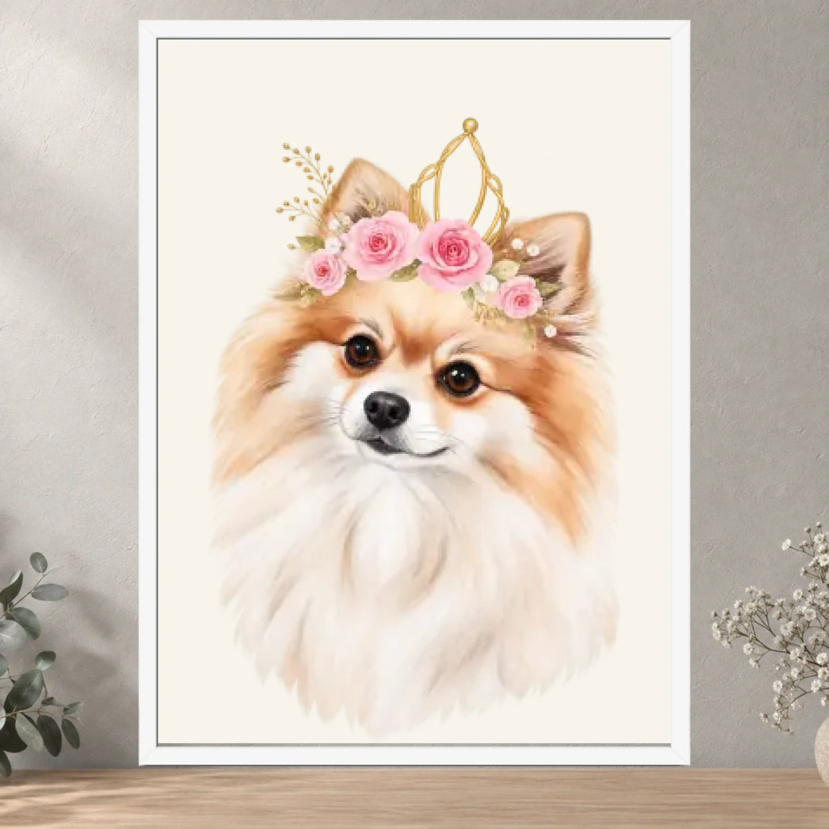 Pomeranian Girl — White — all sizes