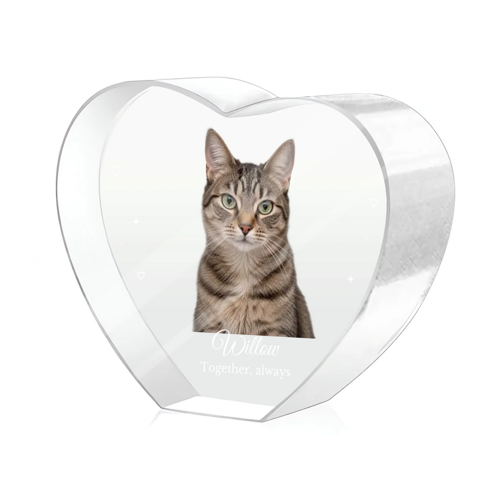 Personalized Engraved Pet Crystal Heart without LED Base