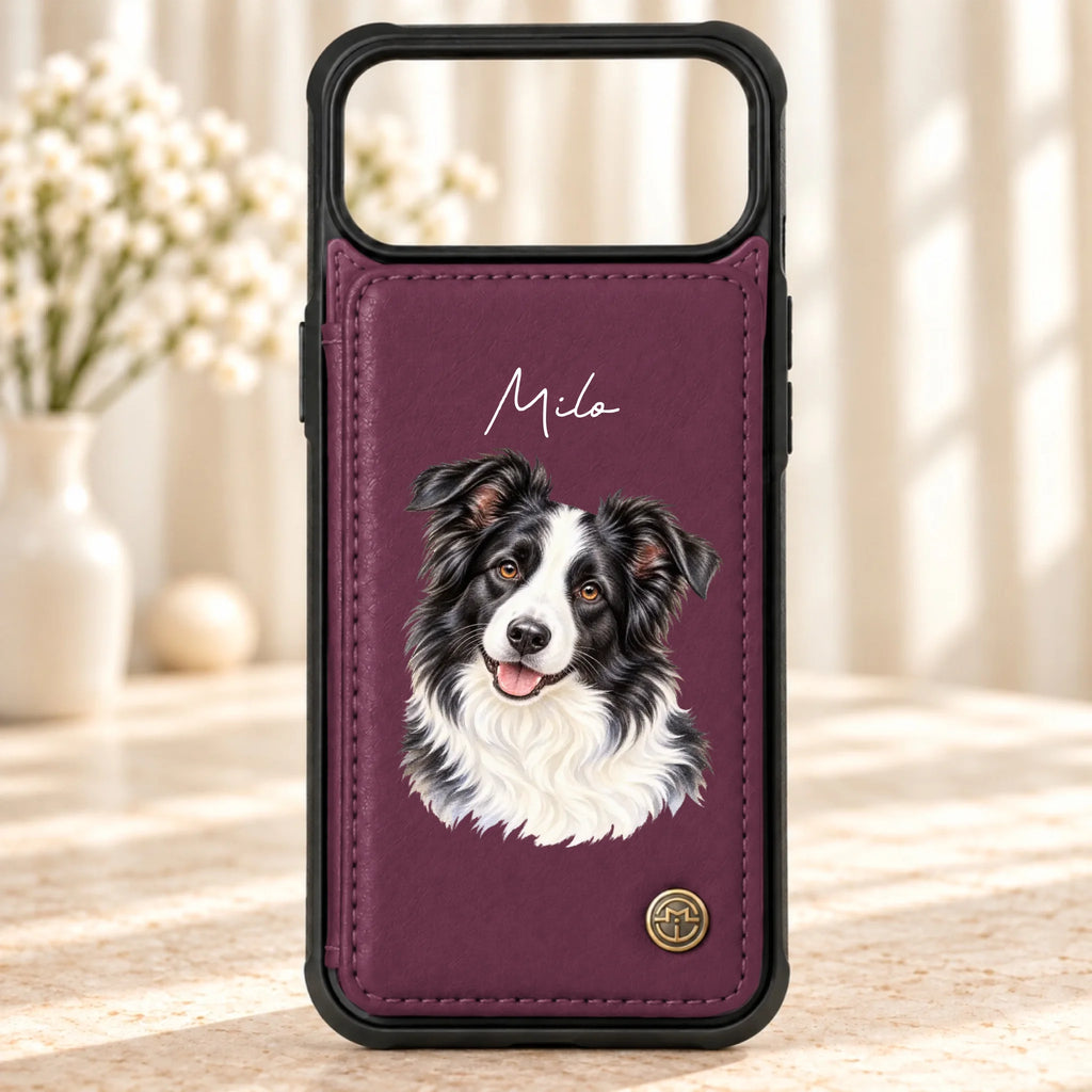 Personalized leather flip wallet