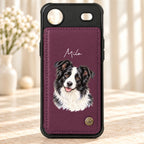 Personalized leather flip wallet