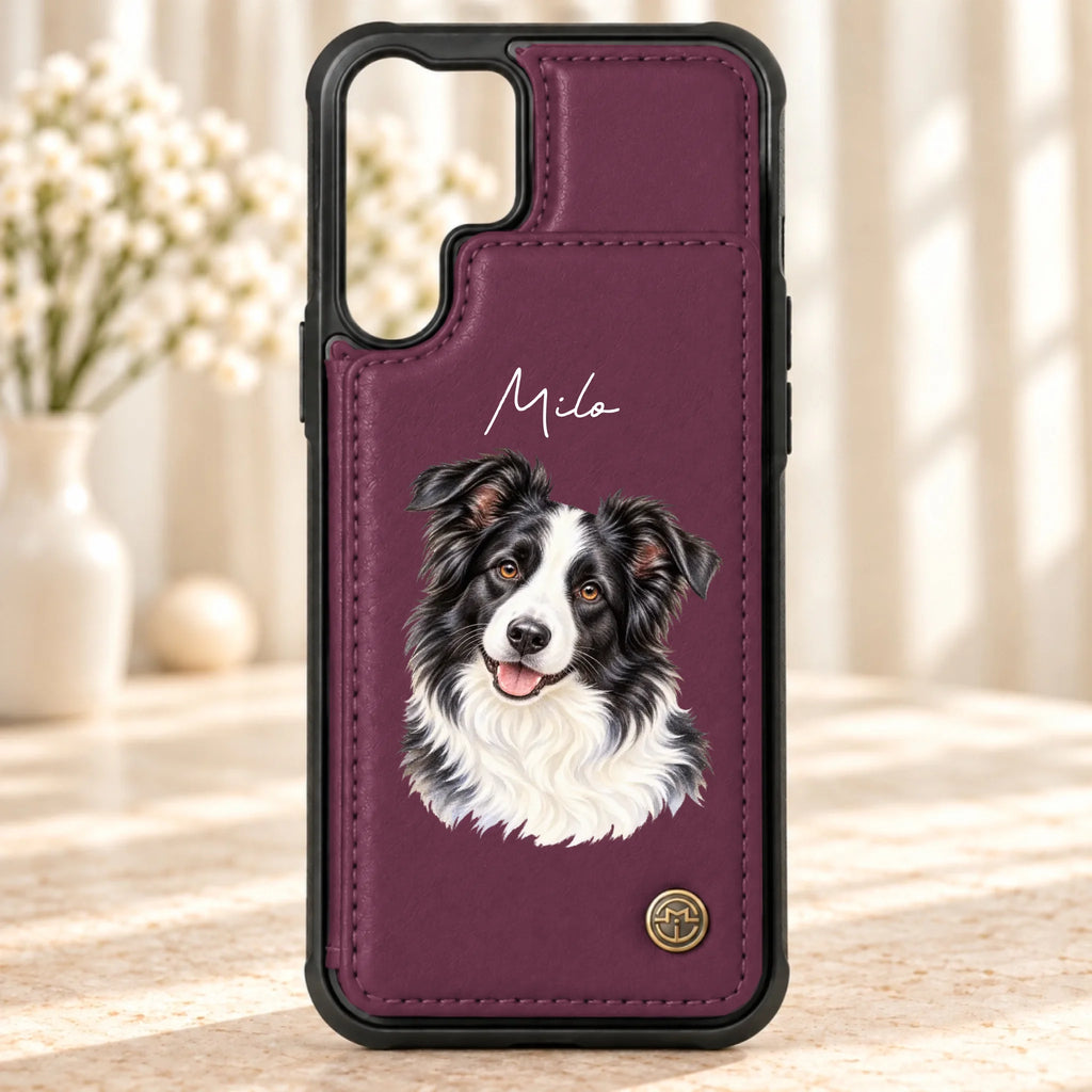 Personalized leather flip wallet
