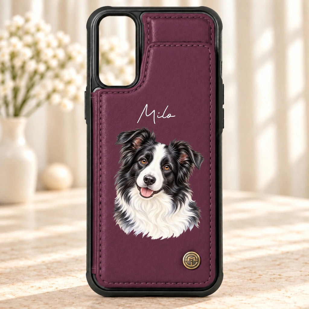 Personalized leather flip wallet