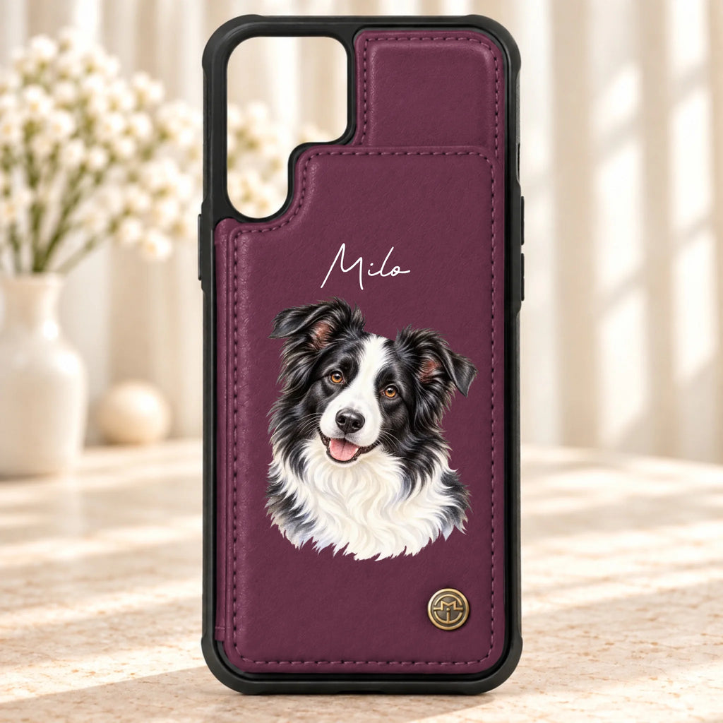 Personalized leather flip wallet