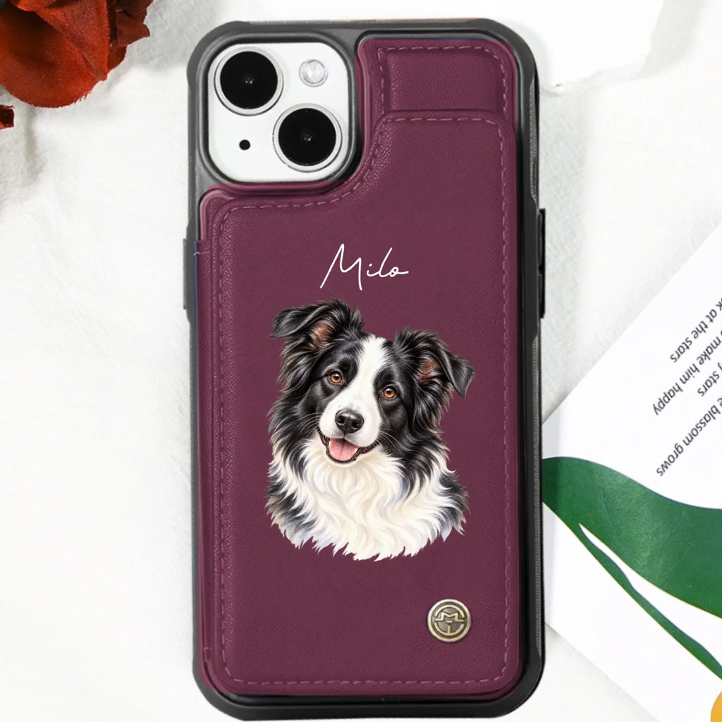 Personalized leather flip wallet