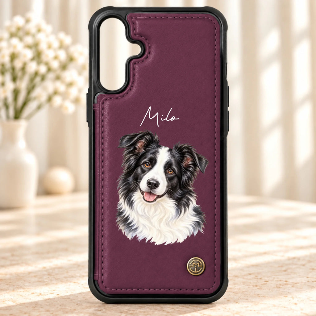 Personalized leather flip wallet