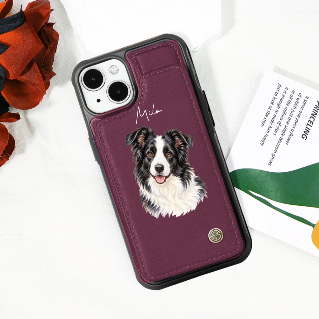 Personalized leather flip wallet