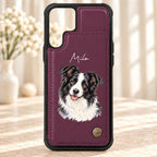 Personalized leather flip wallet