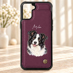 Personalized leather flip wallet